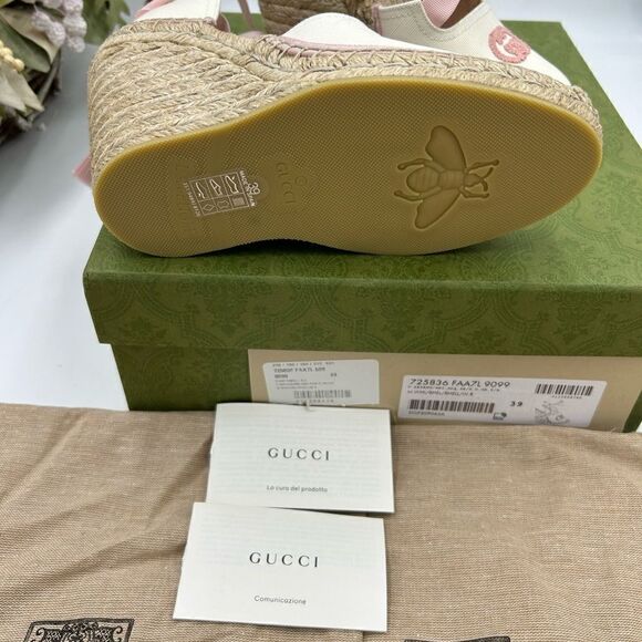 Women’s Gucci GG espadrilles with ribbon tie size 39 made in Spain - Picture 5 of 11